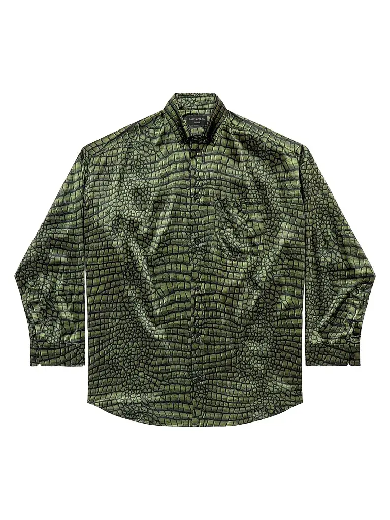 Women's Cocoon Shirt in Croc Silk Satin