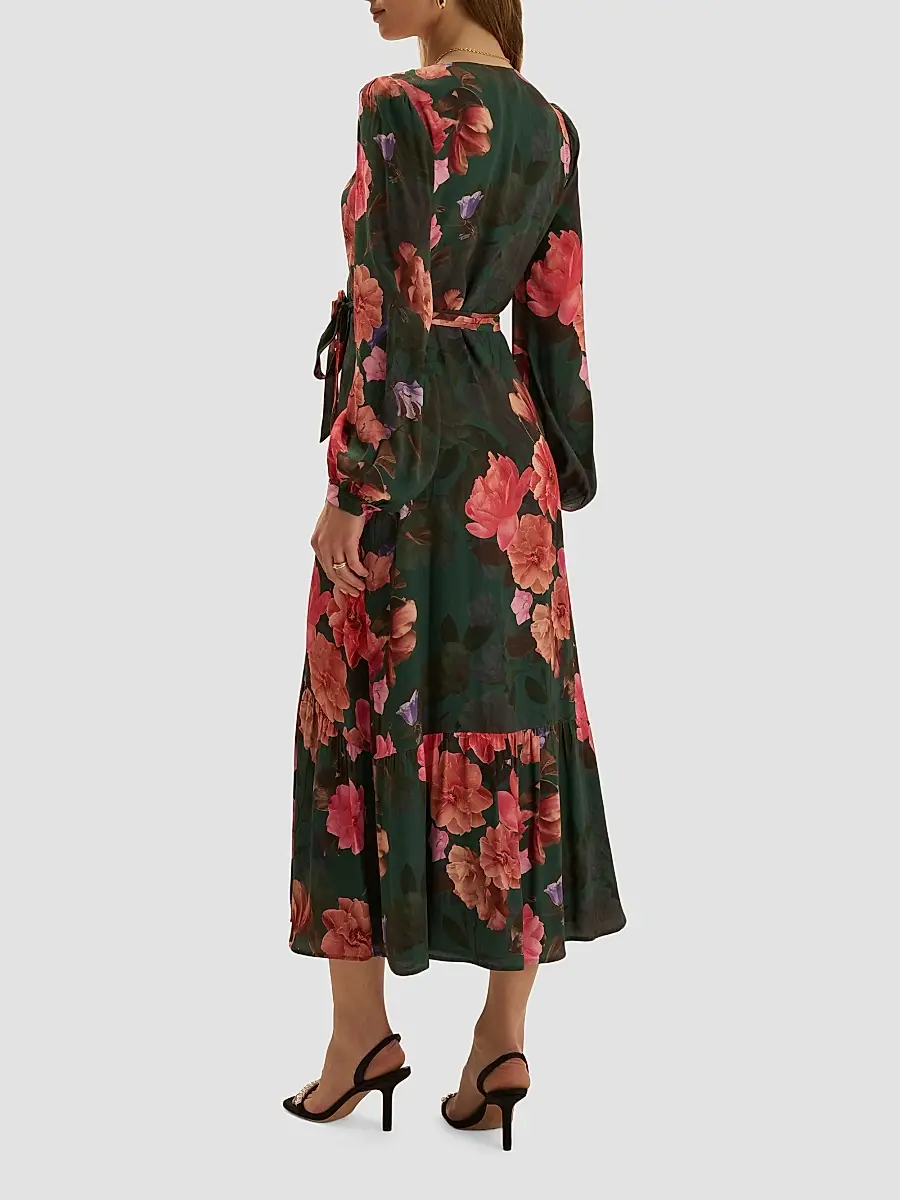 Favorite Daughter Women's Love Letter Floral Wrap Midi-Dress | Thumbnail 2