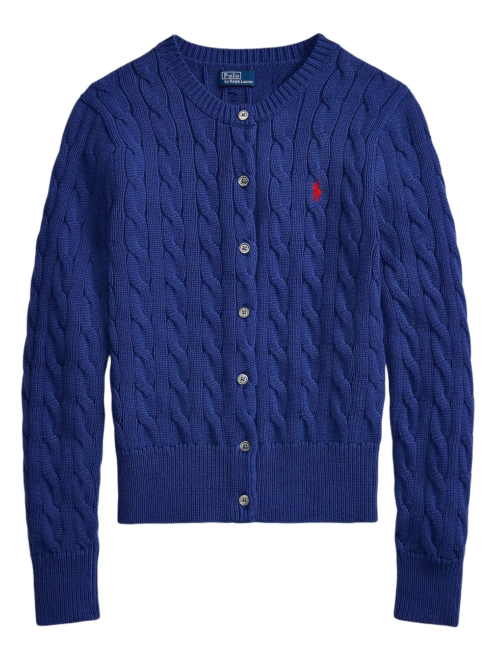 Women's Cable-Knit Cotton Crewneck Cardigan Women's Cable-Knit Cotton Crewneck Cardigan