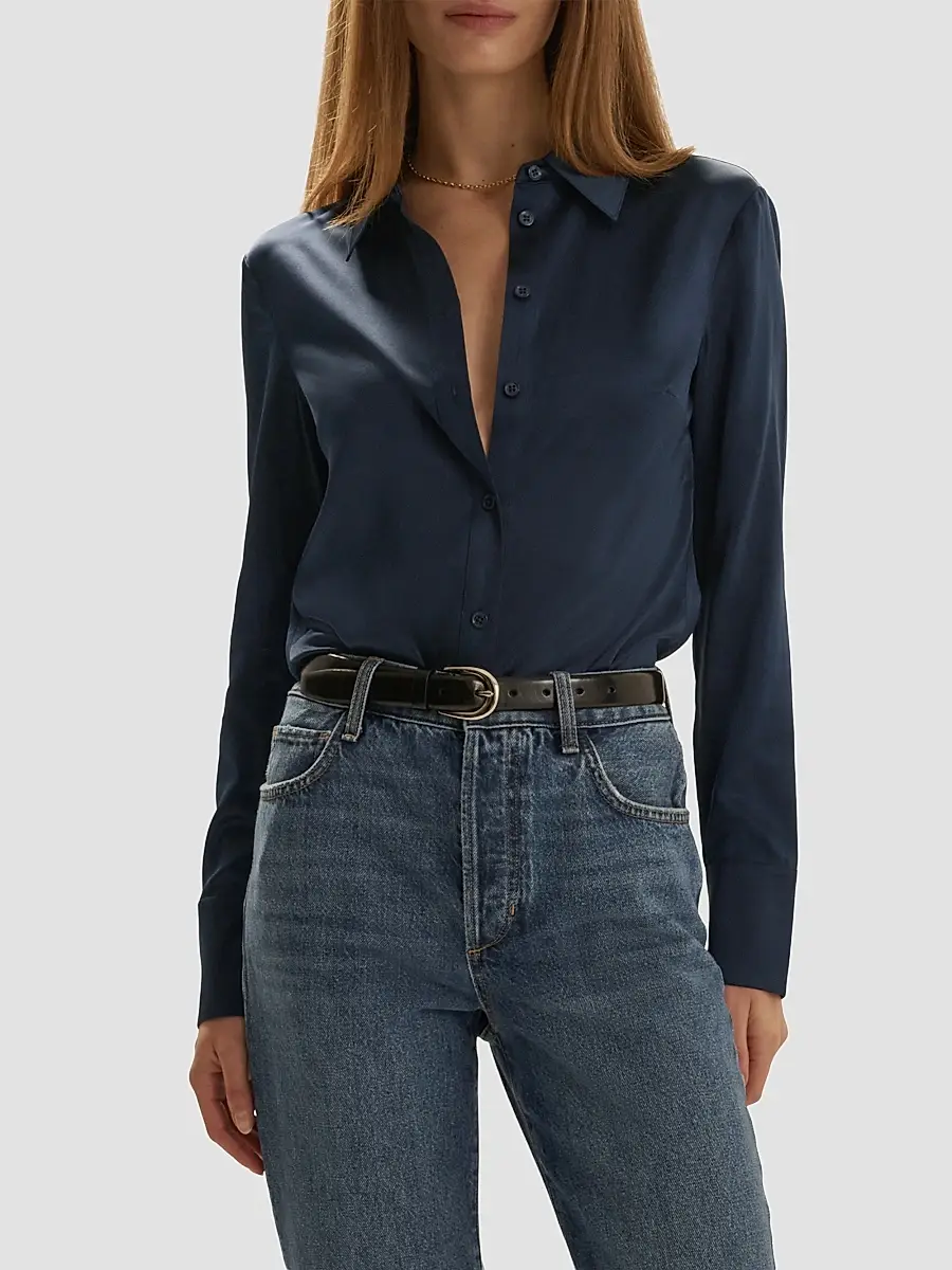 Favorite Daughter Women's The Bailey Silk-Blend Blouse | Thumbnail 4 Favorite Daughter Women's The Bailey Silk-Blend Blouse | Thumbnail 4