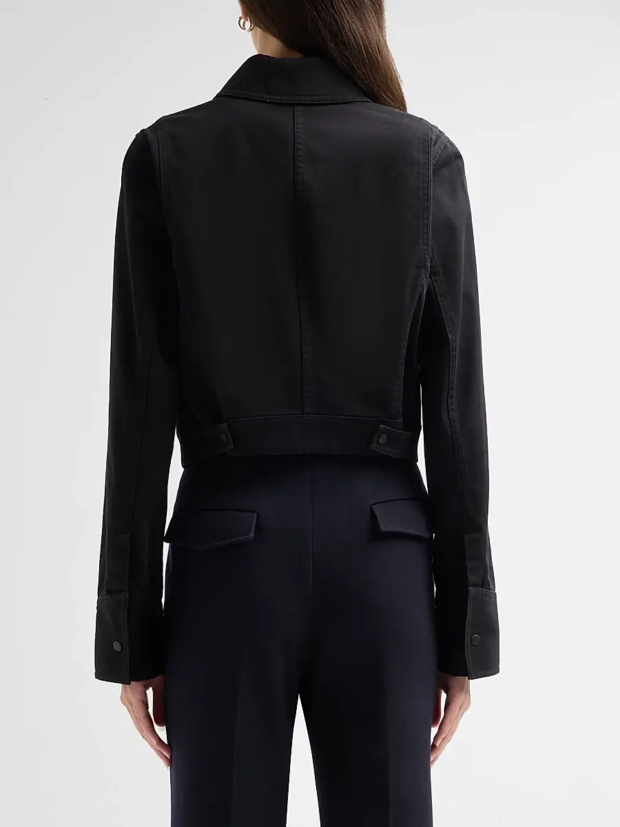 Vince Women's Shrunken Cotton-Blend Twill Jacket | Thumbnail 3 Vince Women's Shrunken Cotton-Blend Twill Jacket | Thumbnail 3