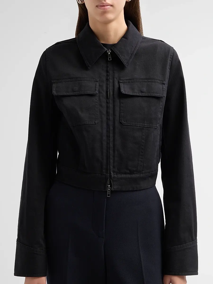 Vince Women's Shrunken Cotton-Blend Twill Jacket | Thumbnail 5 Vince Women's Shrunken Cotton-Blend Twill Jacket | Thumbnail 5