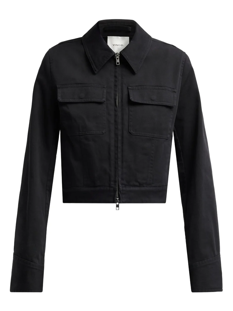 Women's Shrunken Cotton-Blend Twill Jacket Women's Shrunken Cotton-Blend Twill Jacket