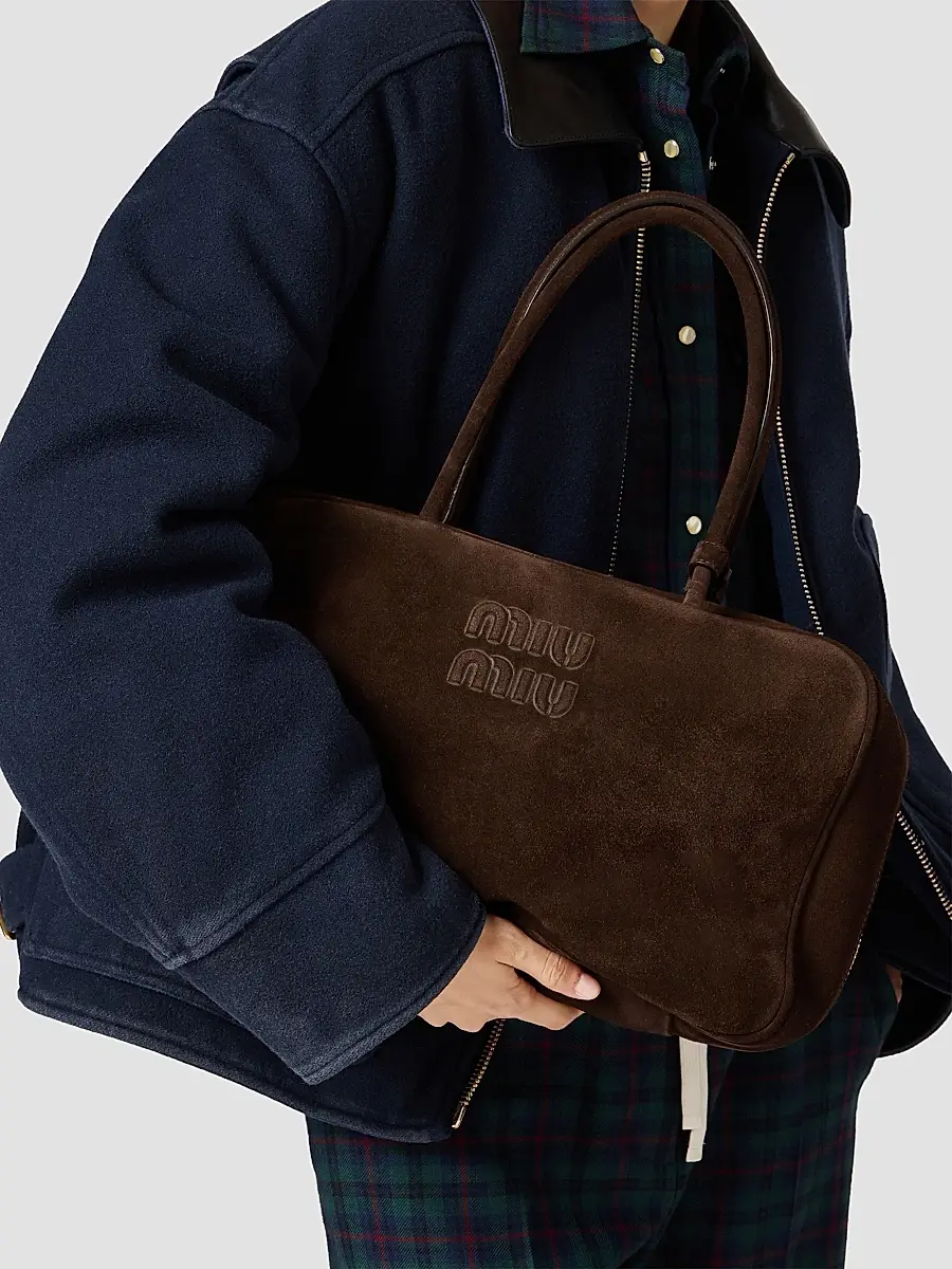 Miu Miu Women's Suede Beau Top Handle Bag | Thumbnail 2