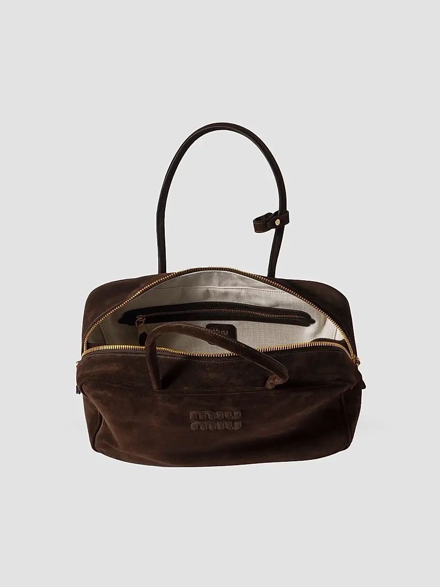Miu Miu Women's Suede Beau Top Handle Bag | Thumbnail 6