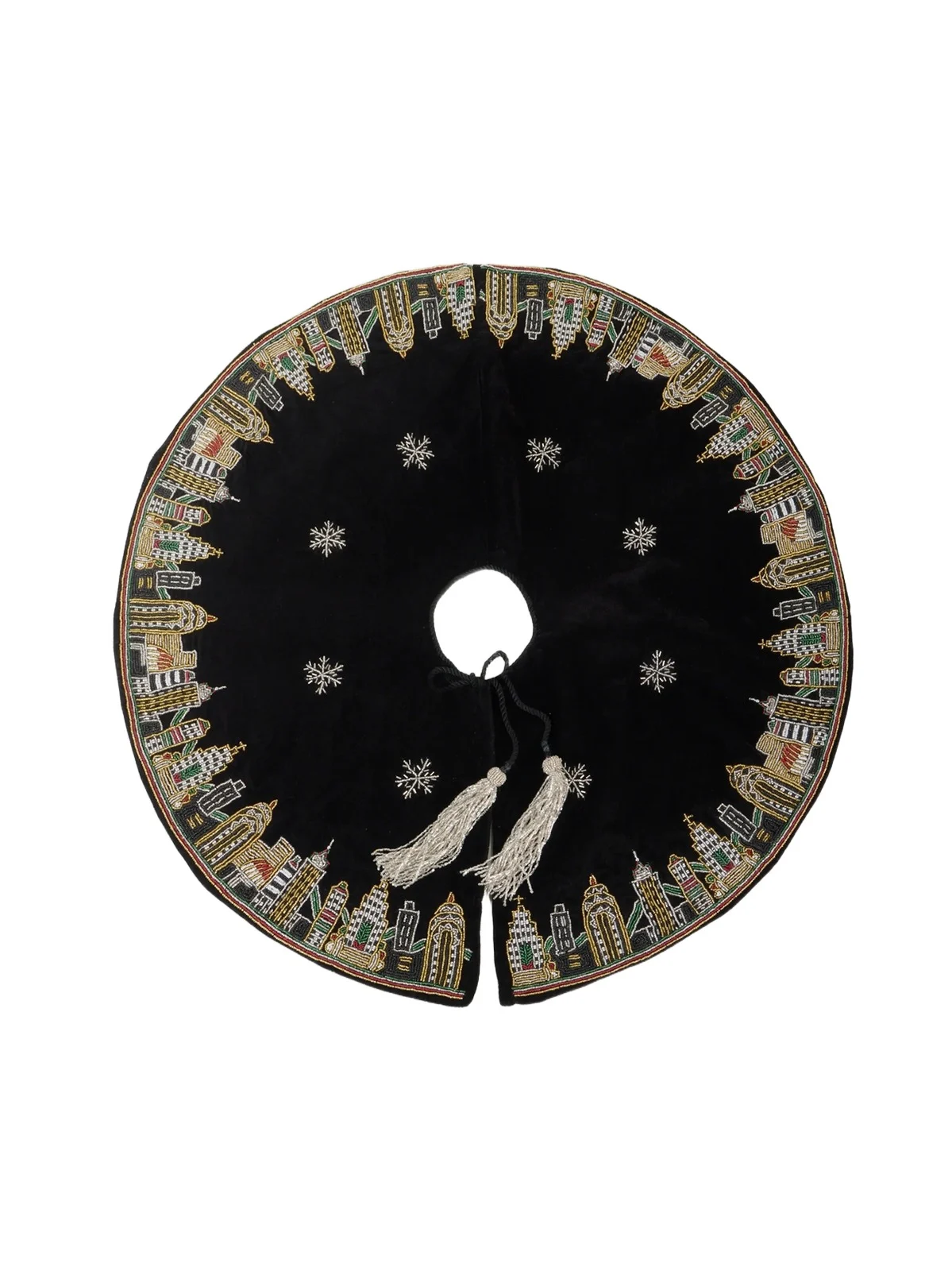 Sudha Pennathur Mini Velvet NYC Skyline Tree Skirt