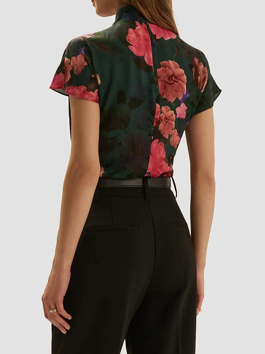 Favorite Daughter Women's Graceful Floral Draped Top | Thumbnail 3 Favorite Daughter Women's Graceful Floral Draped Top | Thumbnail 3