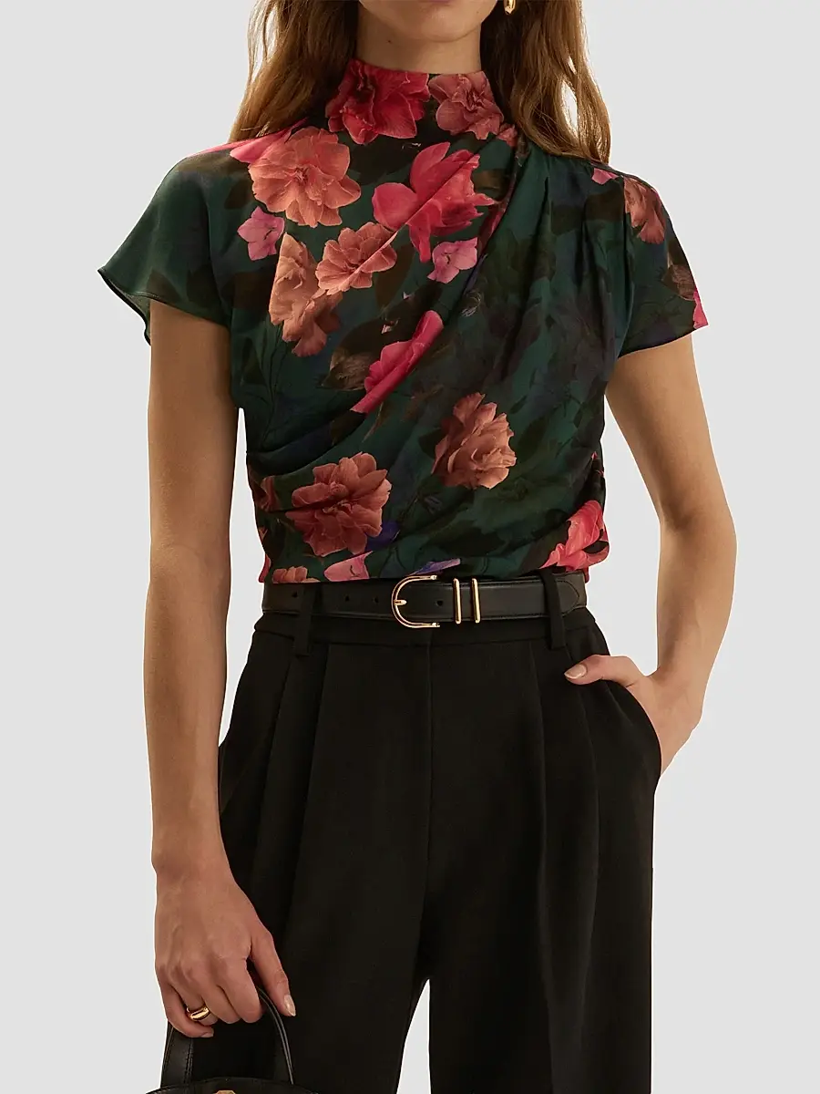 Favorite Daughter Women's Graceful Floral Draped Top | Thumbnail 4 Favorite Daughter Women's Graceful Floral Draped Top | Thumbnail 4