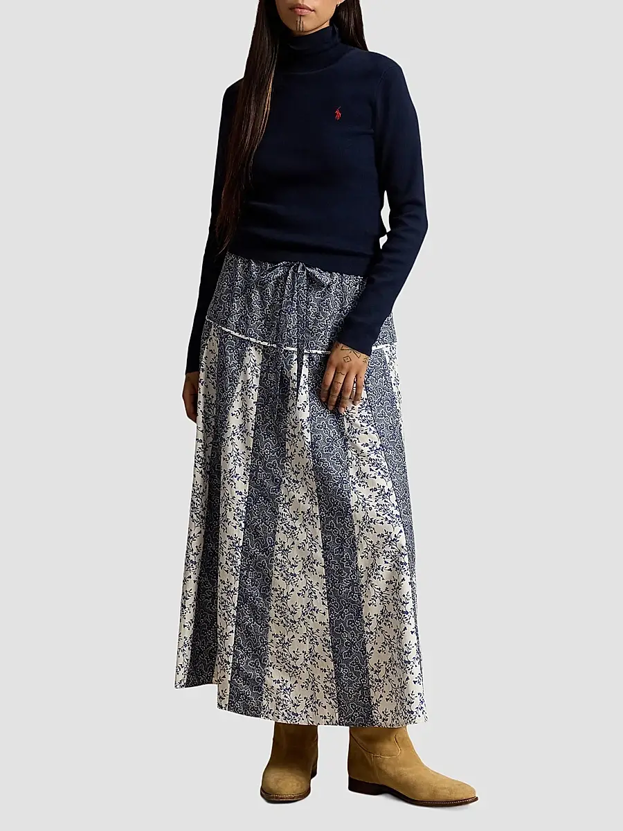 Polo Ralph Lauren Women's Floral Cotton-Silk A-Line Maxi Skirt | Thumbnail 2 Polo Ralph Lauren Women's Floral Cotton-Silk A-Line Maxi Skirt | Thumbnail 2
