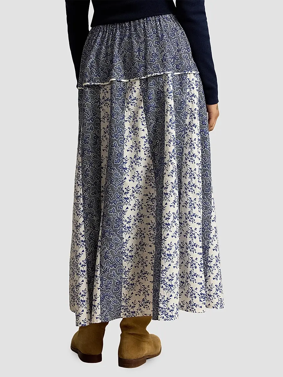 Polo Ralph Lauren Women's Floral Cotton-Silk A-Line Maxi Skirt | Thumbnail 3 Polo Ralph Lauren Women's Floral Cotton-Silk A-Line Maxi Skirt | Thumbnail 3