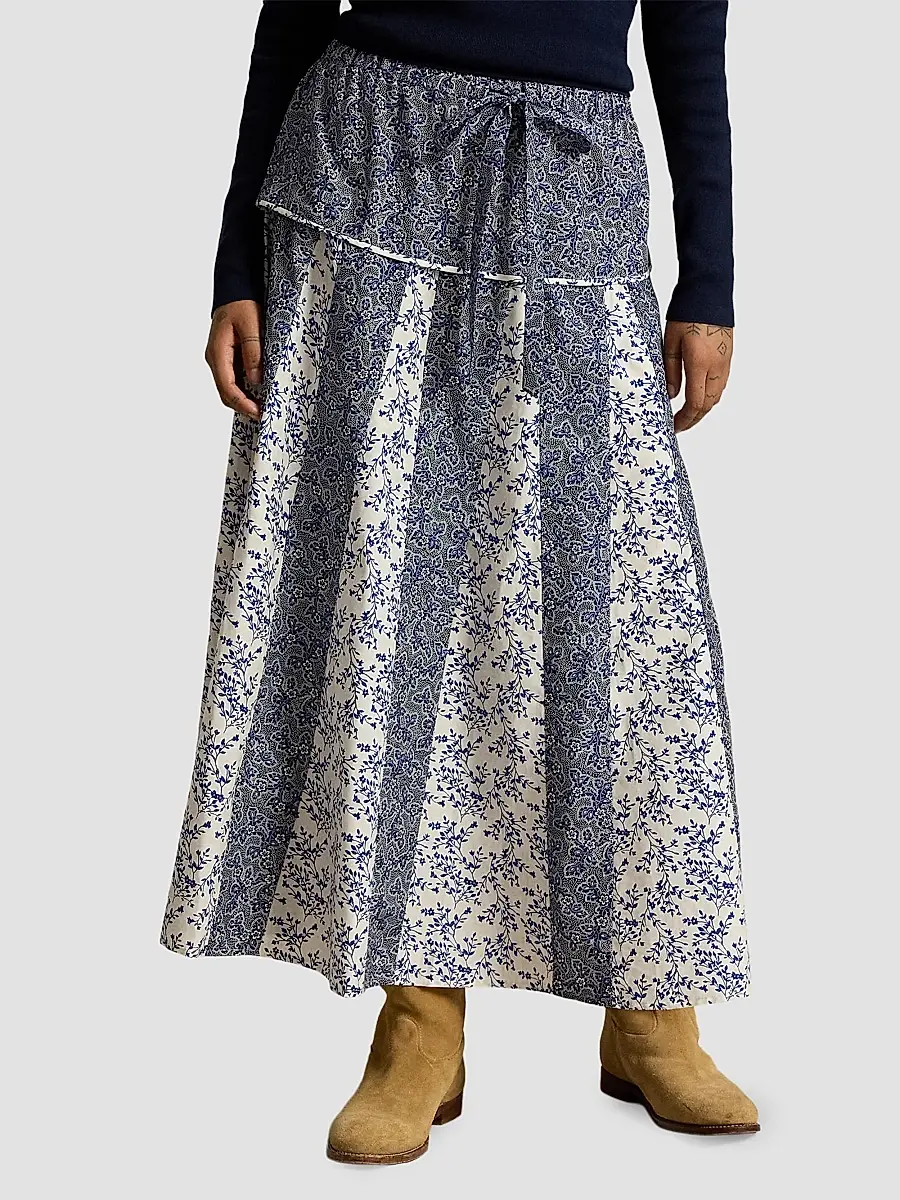 Polo Ralph Lauren Women's Floral Cotton-Silk A-Line Maxi Skirt | Thumbnail 4 Polo Ralph Lauren Women's Floral Cotton-Silk A-Line Maxi Skirt | Thumbnail 4