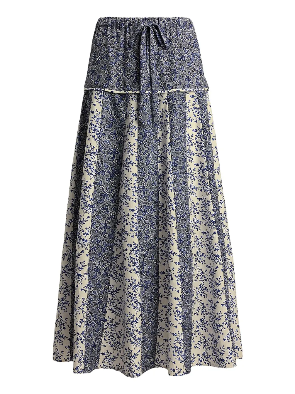 Women's Floral Cotton-Silk A-Line Maxi Skirt Women's Floral Cotton-Silk A-Line Maxi Skirt