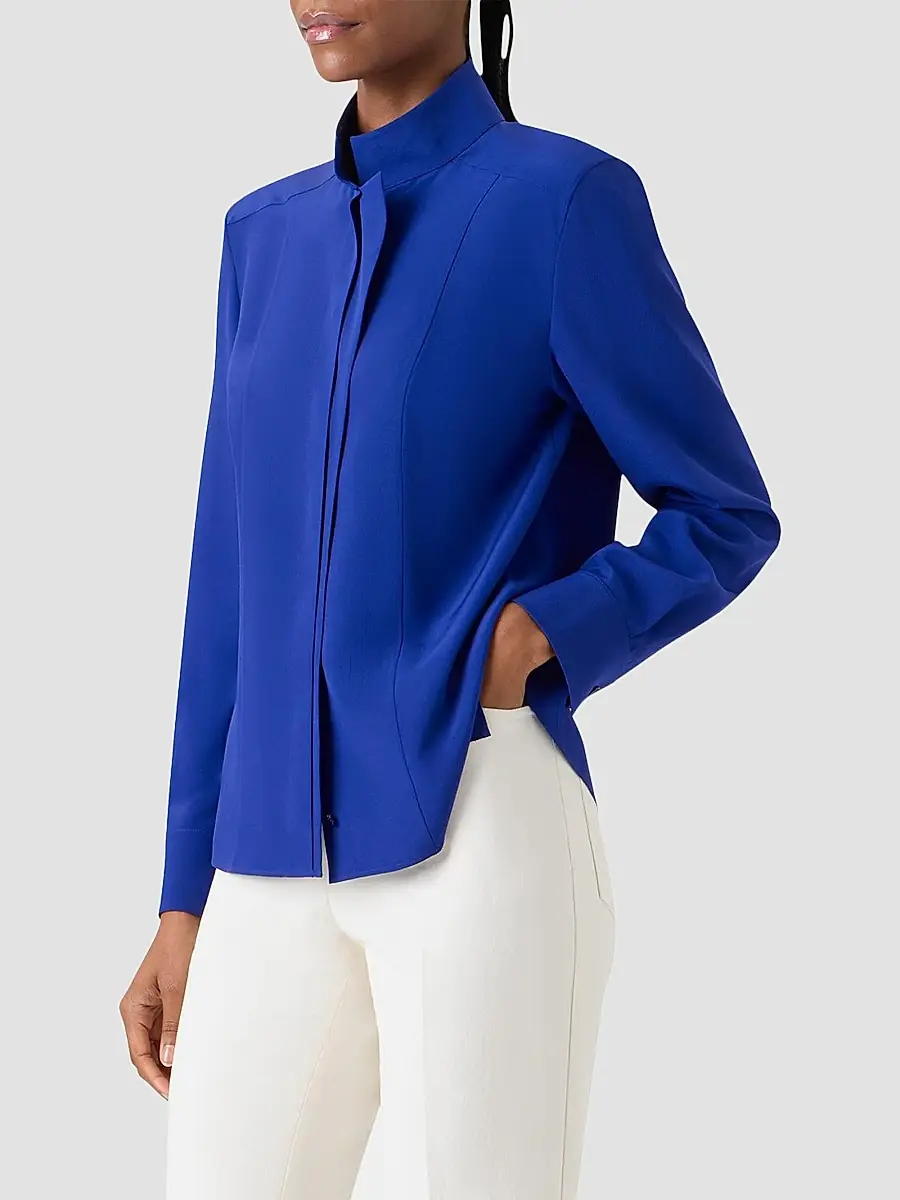 Akris Women's Silk Crepe Blouse | Thumbnail 4