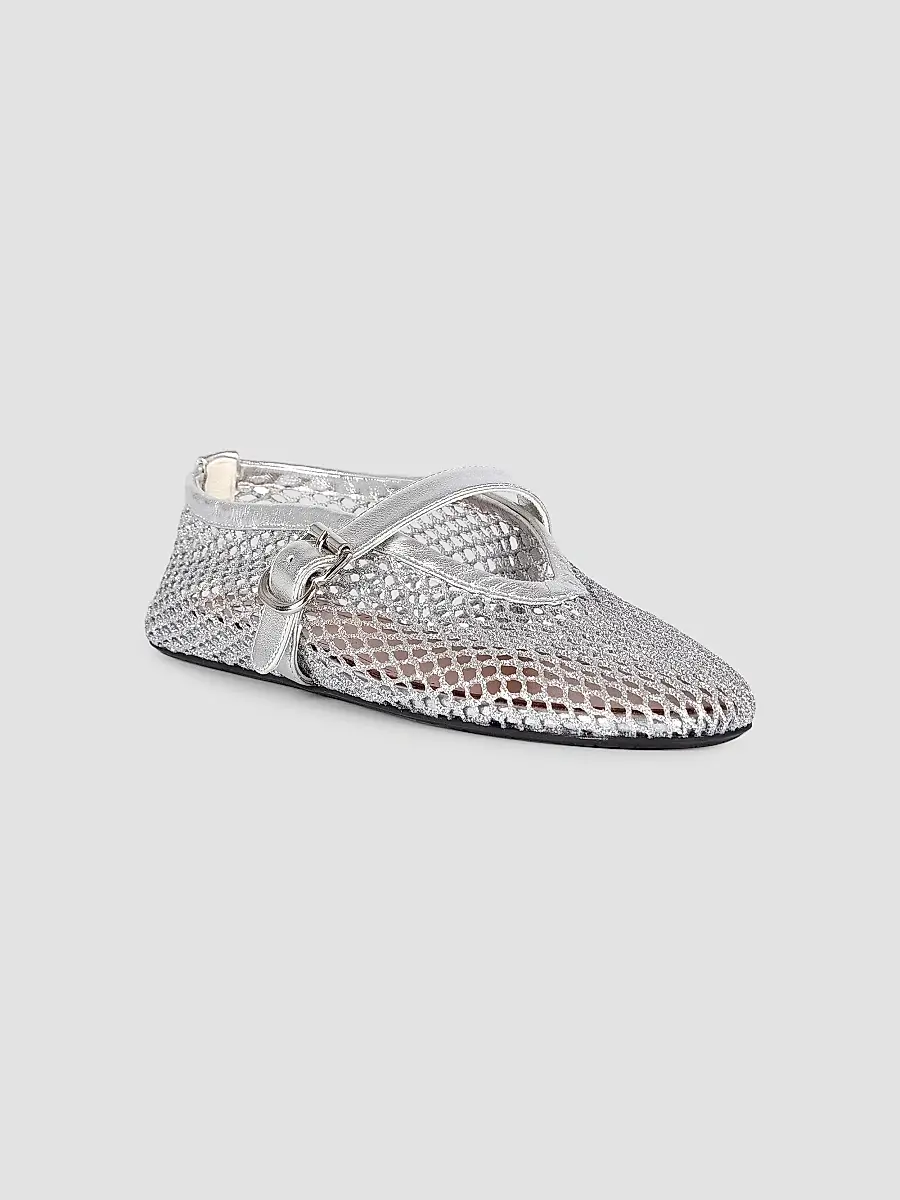 Alaïa Women's Metallic Mesh Mary Jane Ballerina Flats | Thumbnail 2 Alaïa Women's Metallic Mesh Mary Jane Ballerina Flats | Thumbnail 2