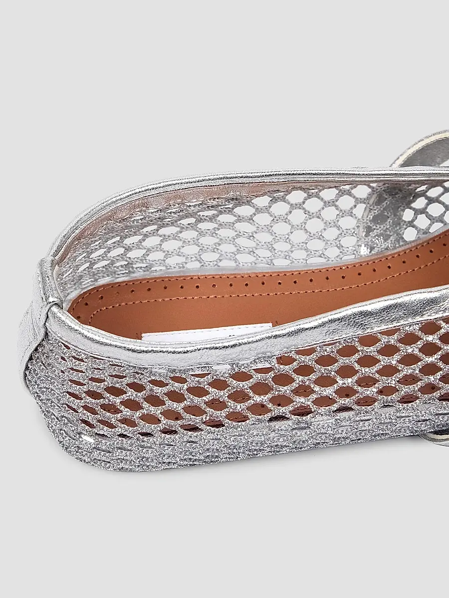 Alaïa Women's Metallic Mesh Mary Jane Ballerina Flats | Thumbnail 6 Alaïa Women's Metallic Mesh Mary Jane Ballerina Flats | Thumbnail 6