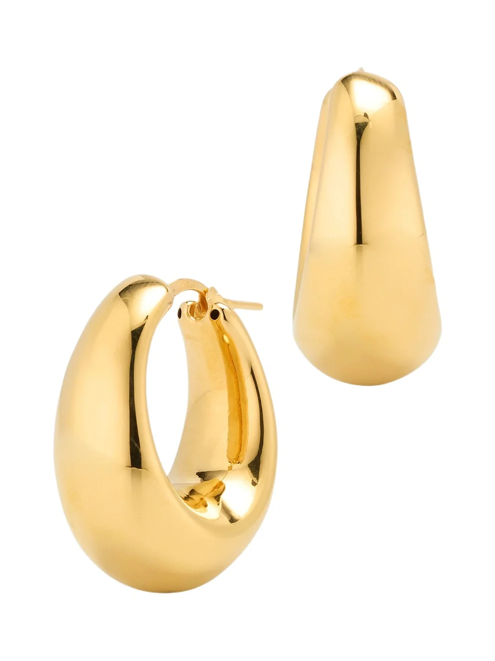 Women's 18K Yellow Gold Tapered Hoop Earrings Women's 18K Yellow Gold Tapered Hoop Earrings