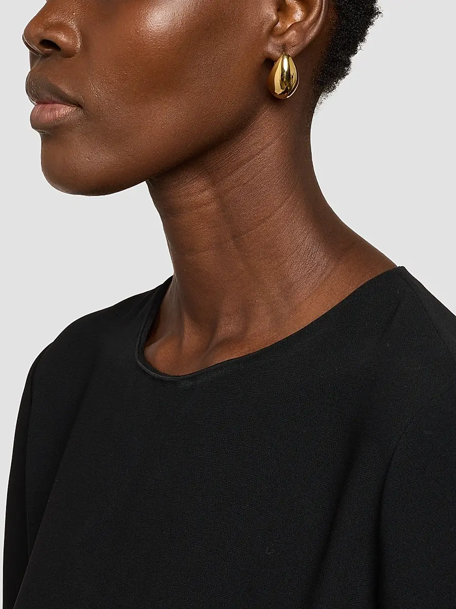 LISA NIK Women's 18K Yellow Gold Puffy Hoop Earrings | Thumbnail 2 LISA NIK Women's 18K Yellow Gold Puffy Hoop Earrings | Thumbnail 2