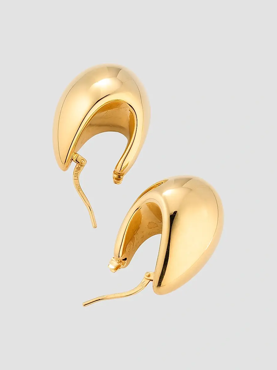 LISA NIK Women's 18K Yellow Gold Puffy Hoop Earrings | Thumbnail 4 LISA NIK Women's 18K Yellow Gold Puffy Hoop Earrings | Thumbnail 4