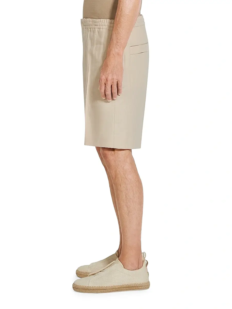 Zegna Men's Oasi Lino Shorts | Thumbnail 3