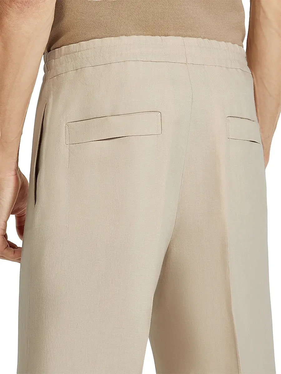 Zegna Men's Oasi Lino Shorts | Thumbnail 5