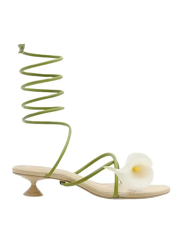 Women's Claire 38MM Flower-Detail Leather Sandals Women's Claire 38MM Flower-Detail Leather Sandals