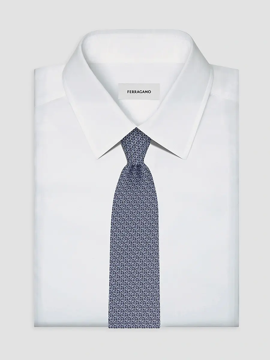 Ferragamo Men's Cerchio Silk Tie | Thumbnail 2 Ferragamo Men's Cerchio Silk Tie | Thumbnail 2