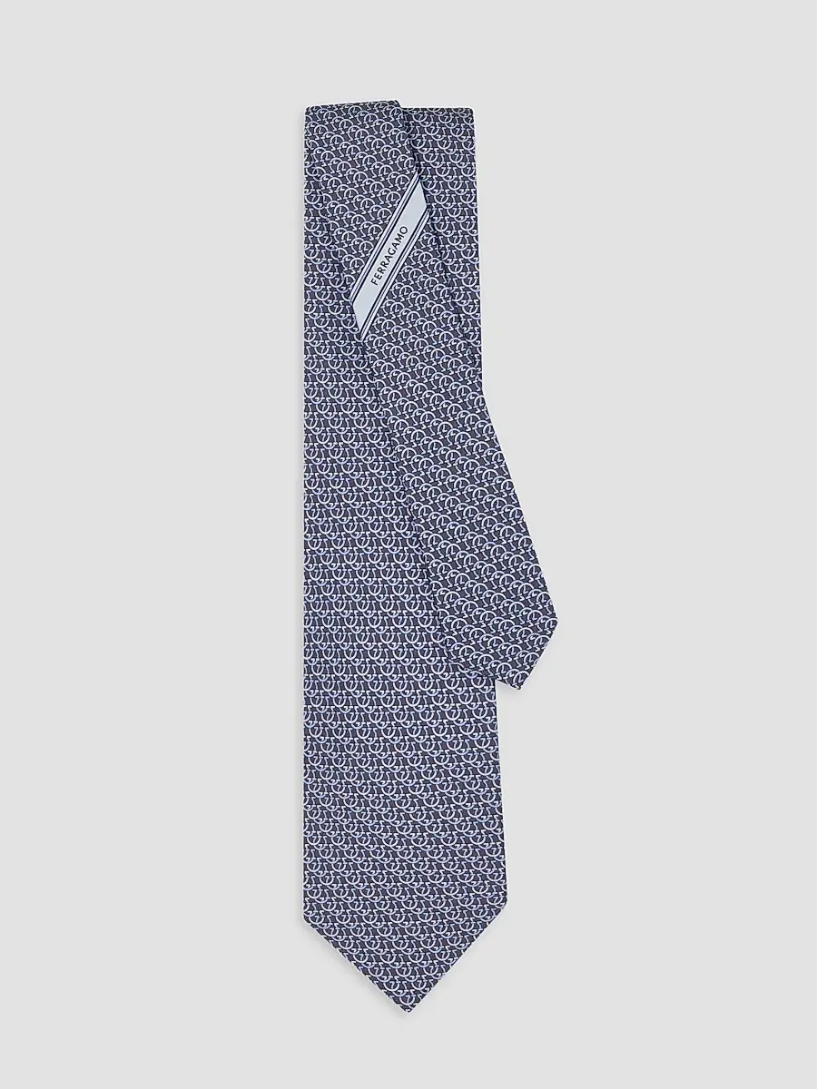 Ferragamo Men's Cerchio Silk Tie | Thumbnail 3 Ferragamo Men's Cerchio Silk Tie | Thumbnail 3