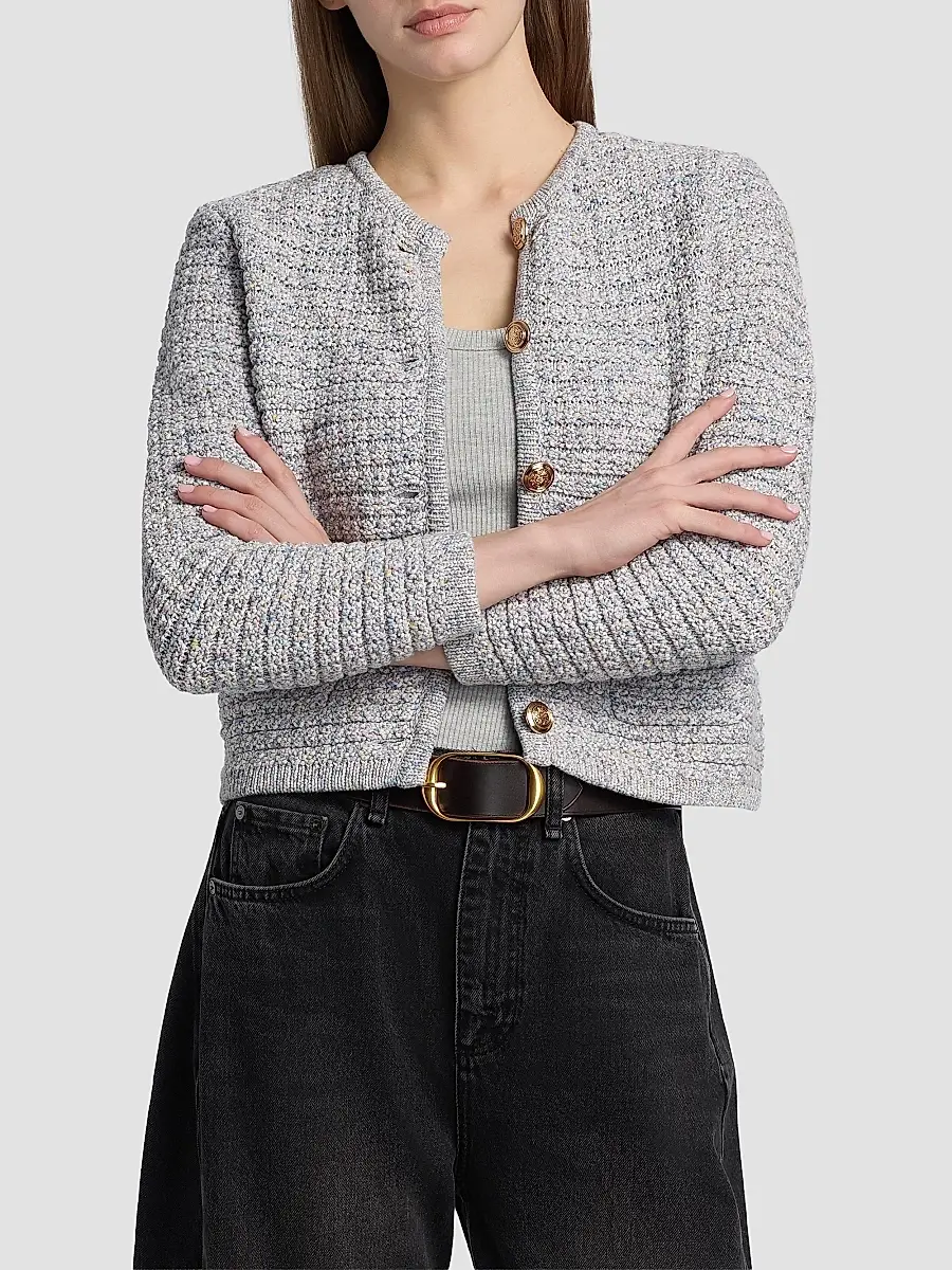 Ba&sh Women's Guspa Ottoman Knit Button-Front Cardigan | Thumbnail 3 Ba&sh Women's Guspa Ottoman Knit Button-Front Cardigan | Thumbnail 3
