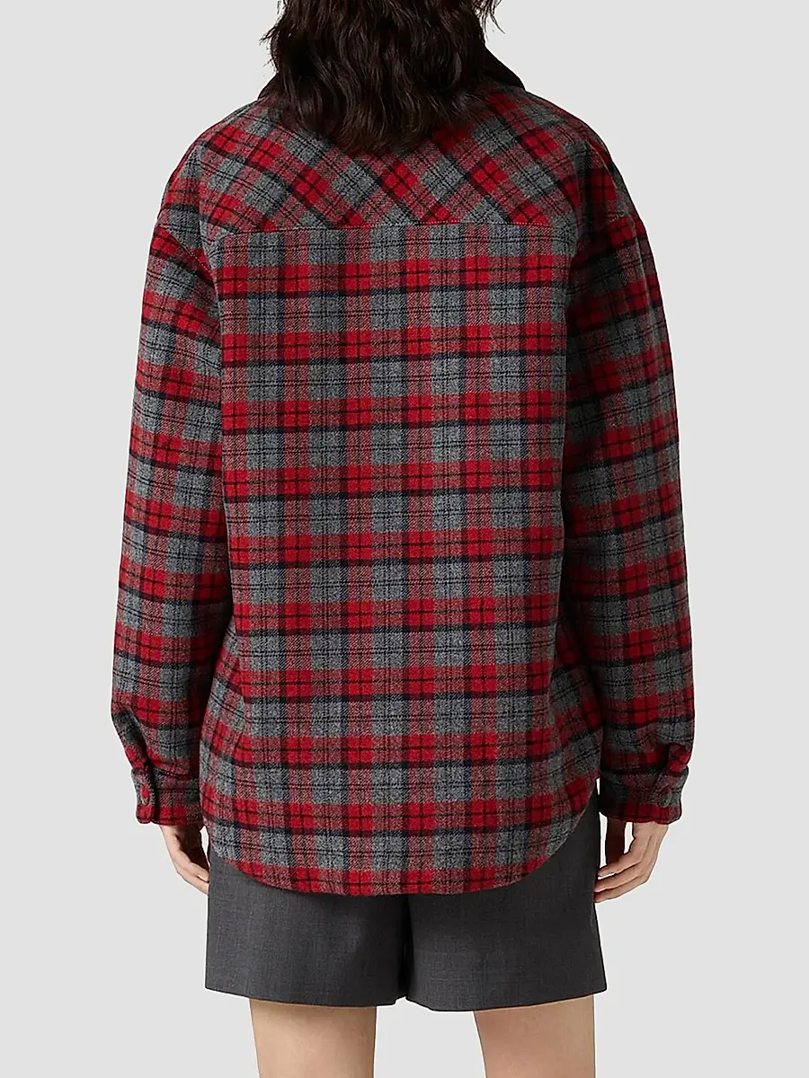 Miu Miu Women's Medium-Weight Plaid Check Down Jacket | Thumbnail 3