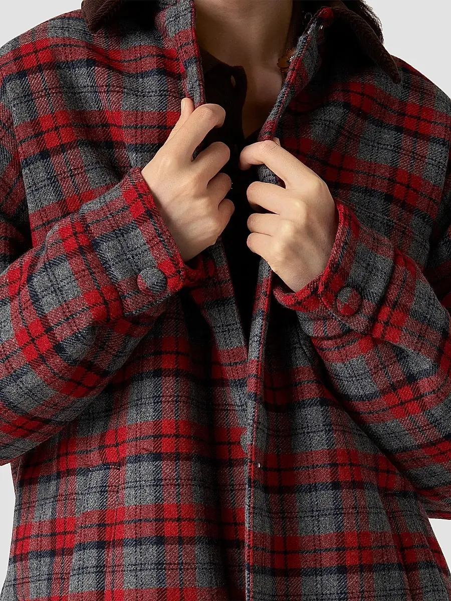 Miu Miu Women's Medium-Weight Plaid Check Down Jacket | Thumbnail 4