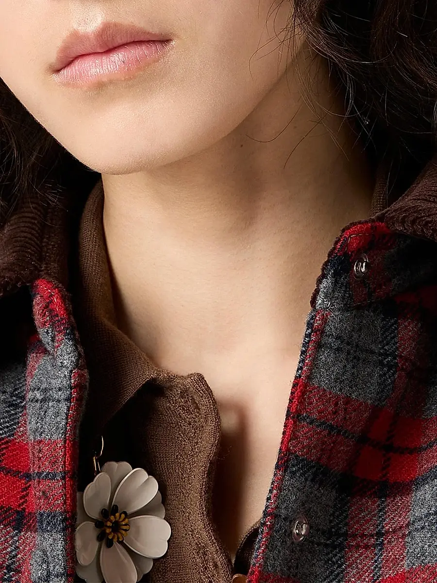 Miu Miu Women's Medium-Weight Plaid Check Down Jacket | Thumbnail 5