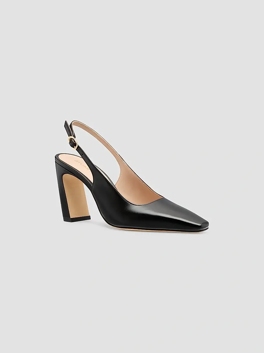 Stuart Weitzman Women's Stassi 85MM Leather Slingback Pumps | Thumbnail 2