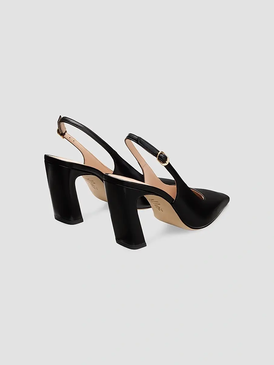 Stuart Weitzman Women's Stassi 85MM Leather Slingback Pumps | Thumbnail 3