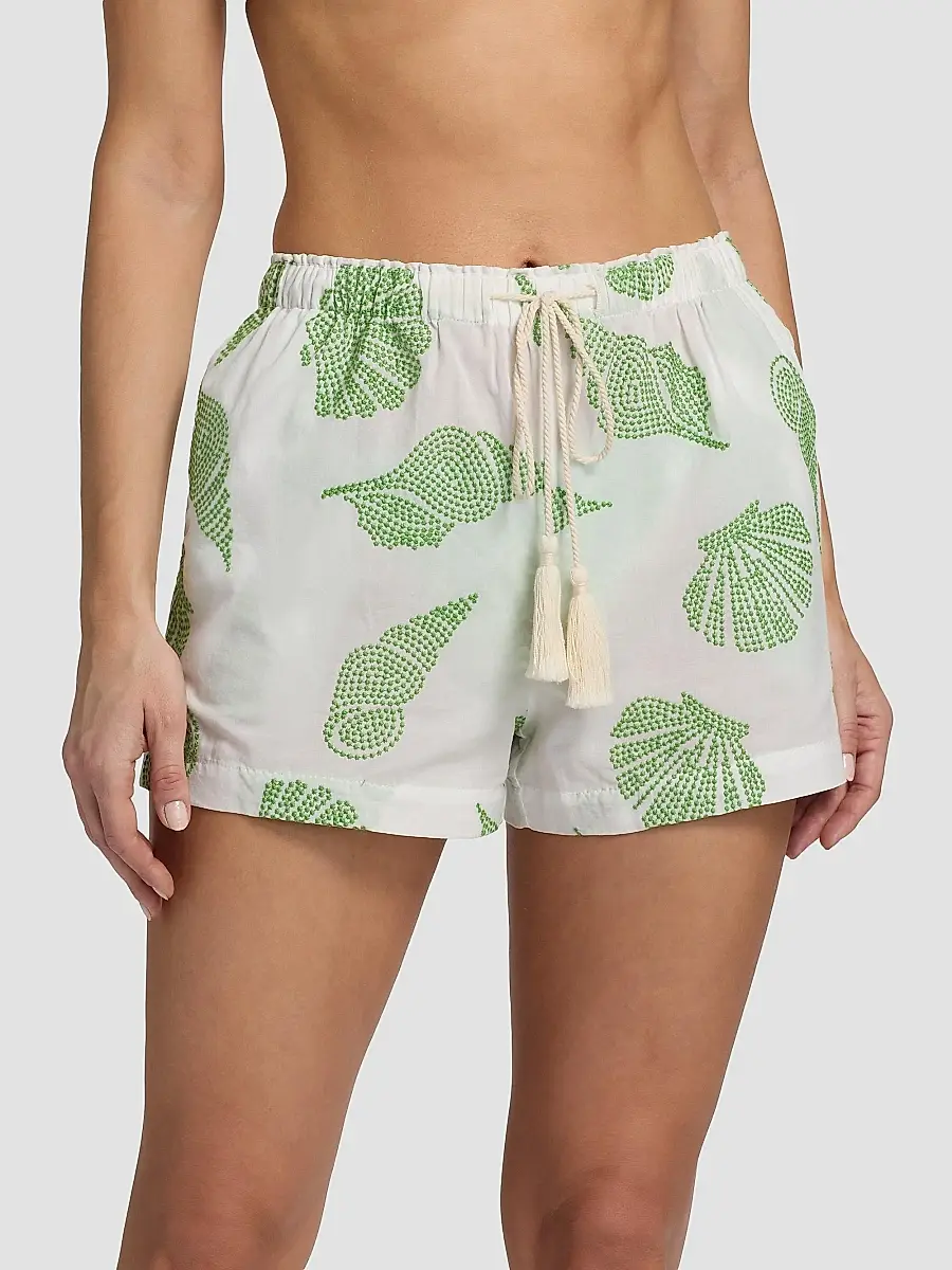 Milly Women's Corrie Embroidered Cotton Cover-Up Shorts | Thumbnail 3 Milly Women's Corrie Embroidered Cotton Cover-Up Shorts | Thumbnail 3
