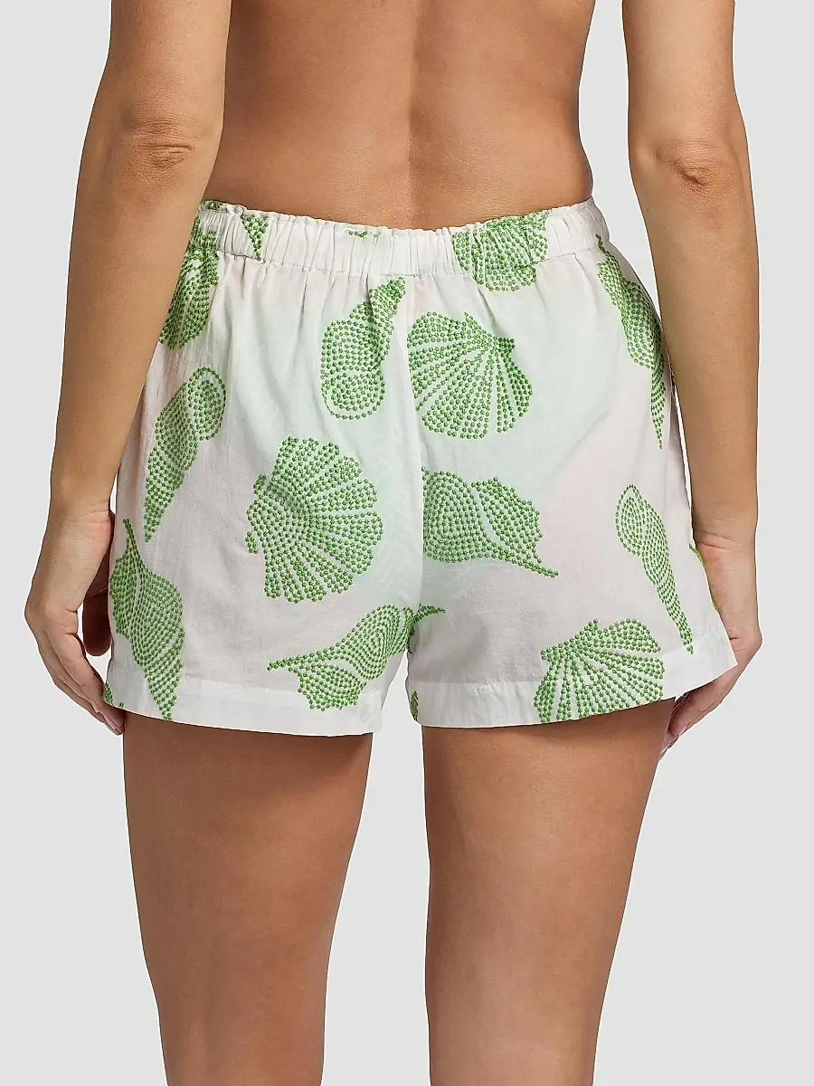 Milly Women's Corrie Embroidered Cotton Cover-Up Shorts | Thumbnail 4 Milly Women's Corrie Embroidered Cotton Cover-Up Shorts | Thumbnail 4