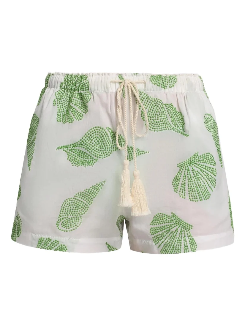 Women's Corrie Embroidered Cotton Cover-Up Shorts