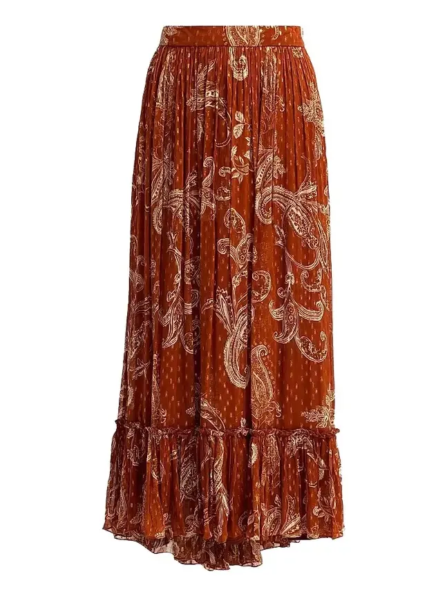 Hemant & Nandita Women's Printed High-Low Maxi Skirt