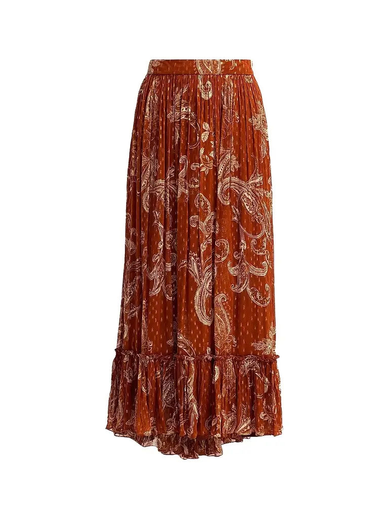Hemant & Nandita Women's Printed High-Low Maxi Skirt