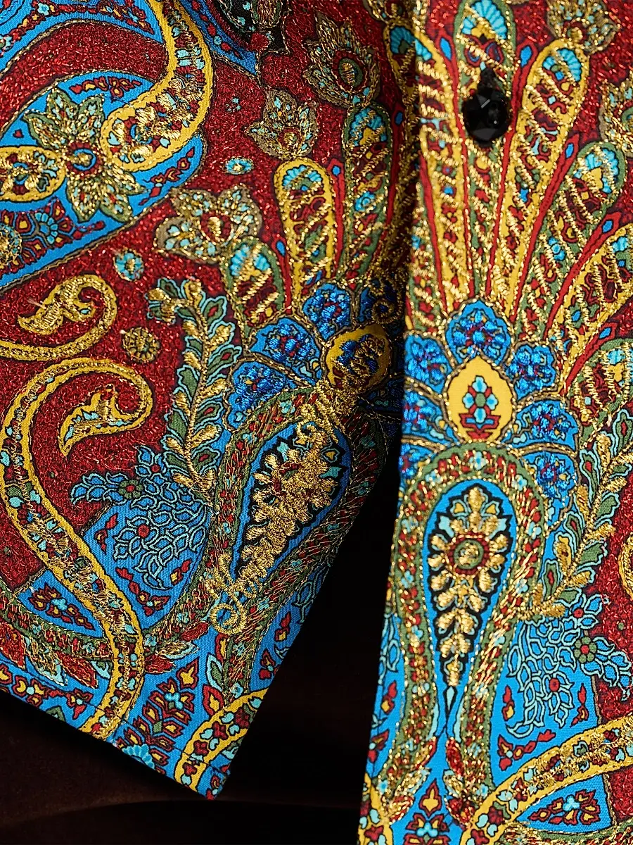 Robert Graham Men's Taj Mahal Paisley Embroidered Cotton Shirt | Thumbnail 5