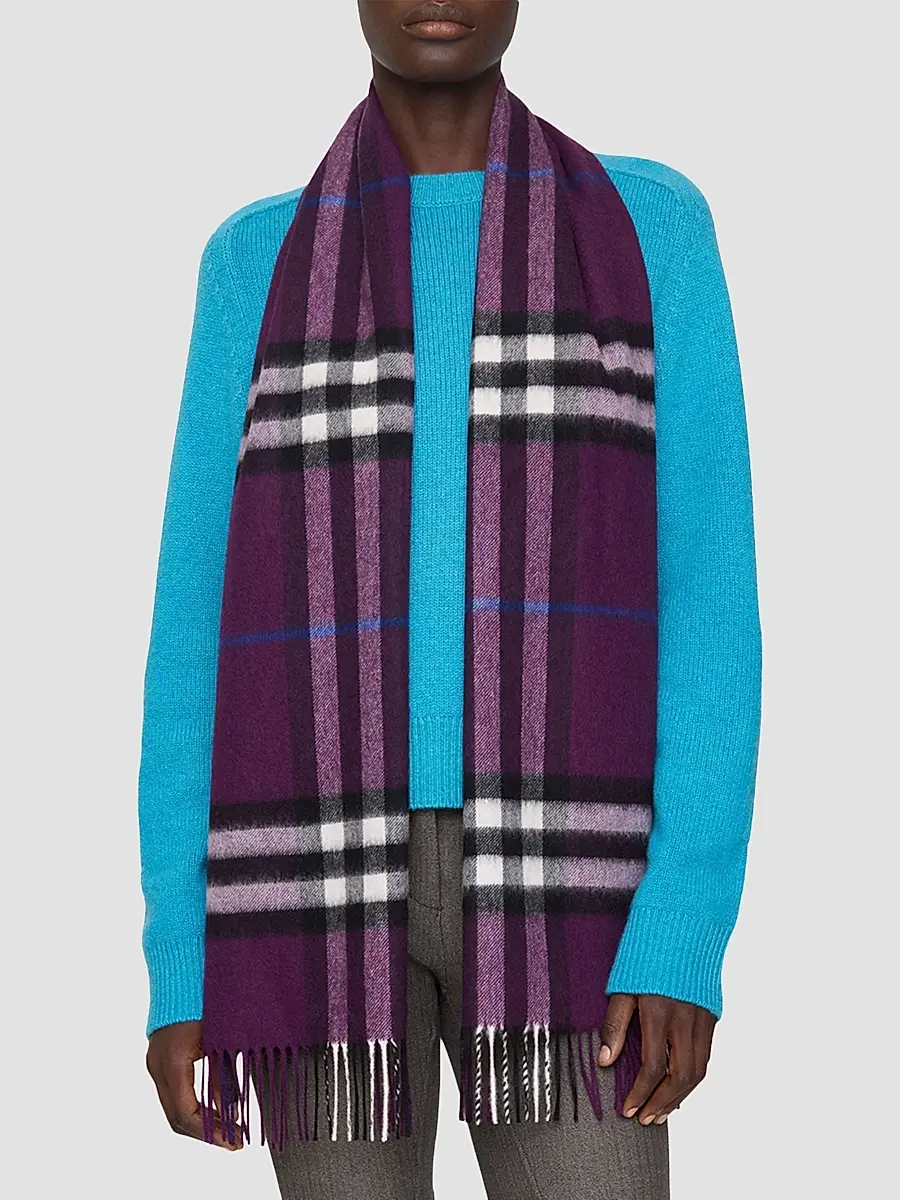 Burberry Women's Check Cashmere Scarf | Thumbnail 3 Burberry Women's Check Cashmere Scarf | Thumbnail 3