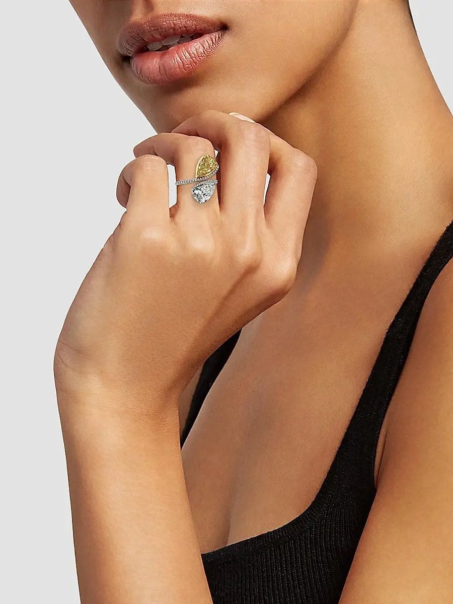 Diamonds at Saks Fifth Avenue Women's Platinum, 18K Yellow Gold & 5.13 TCW Diamond Bypass Ring | Thumbnail 3 Diamonds at Saks Fifth Avenue Women's Platinum, 18K Yellow Gold & 5.13 TCW Diamond Bypass Ring | Thumbnail 3