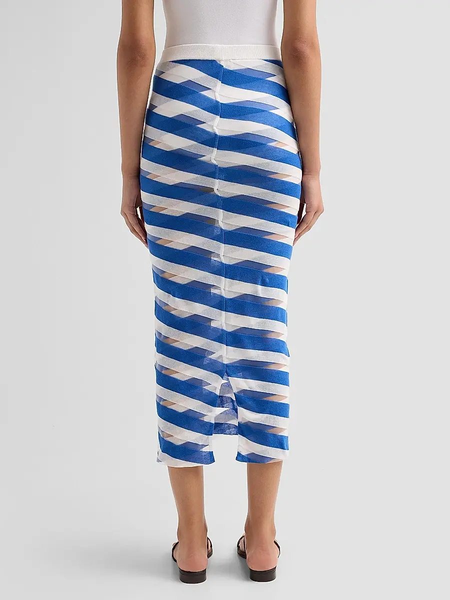 Stella McCartney Women's Graphic Sheer Striped Midi Skirt | Thumbnail 3 Stella McCartney Women's Graphic Sheer Striped Midi Skirt | Thumbnail 3