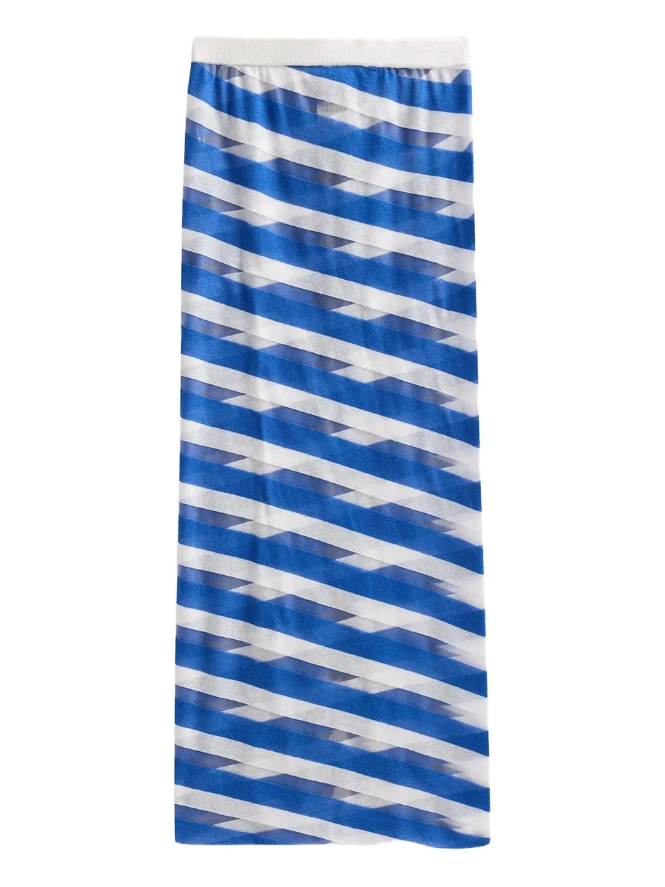 Women's Graphic Sheer Striped Midi Skirt Women's Graphic Sheer Striped Midi Skirt