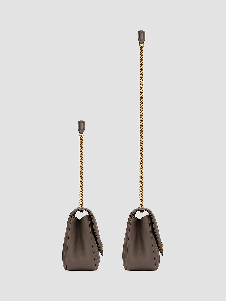 Saint Laurent Women's Loulou Medium Shoulder Bag in Lambskin Leather - Urban Grey | Thumbnail 6