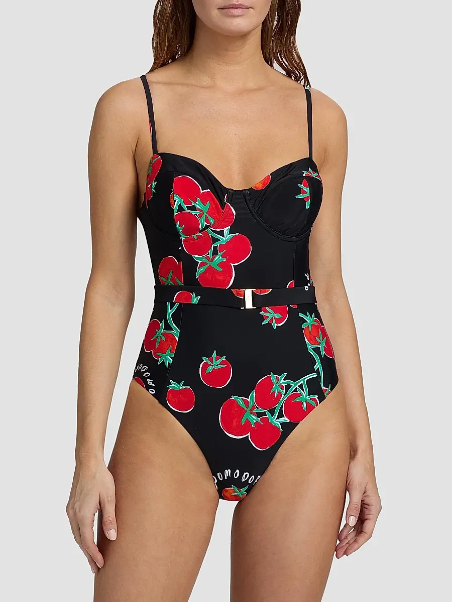 Milly Women's Pomodoro Belted One-Piece Swimsuit | Thumbnail 3