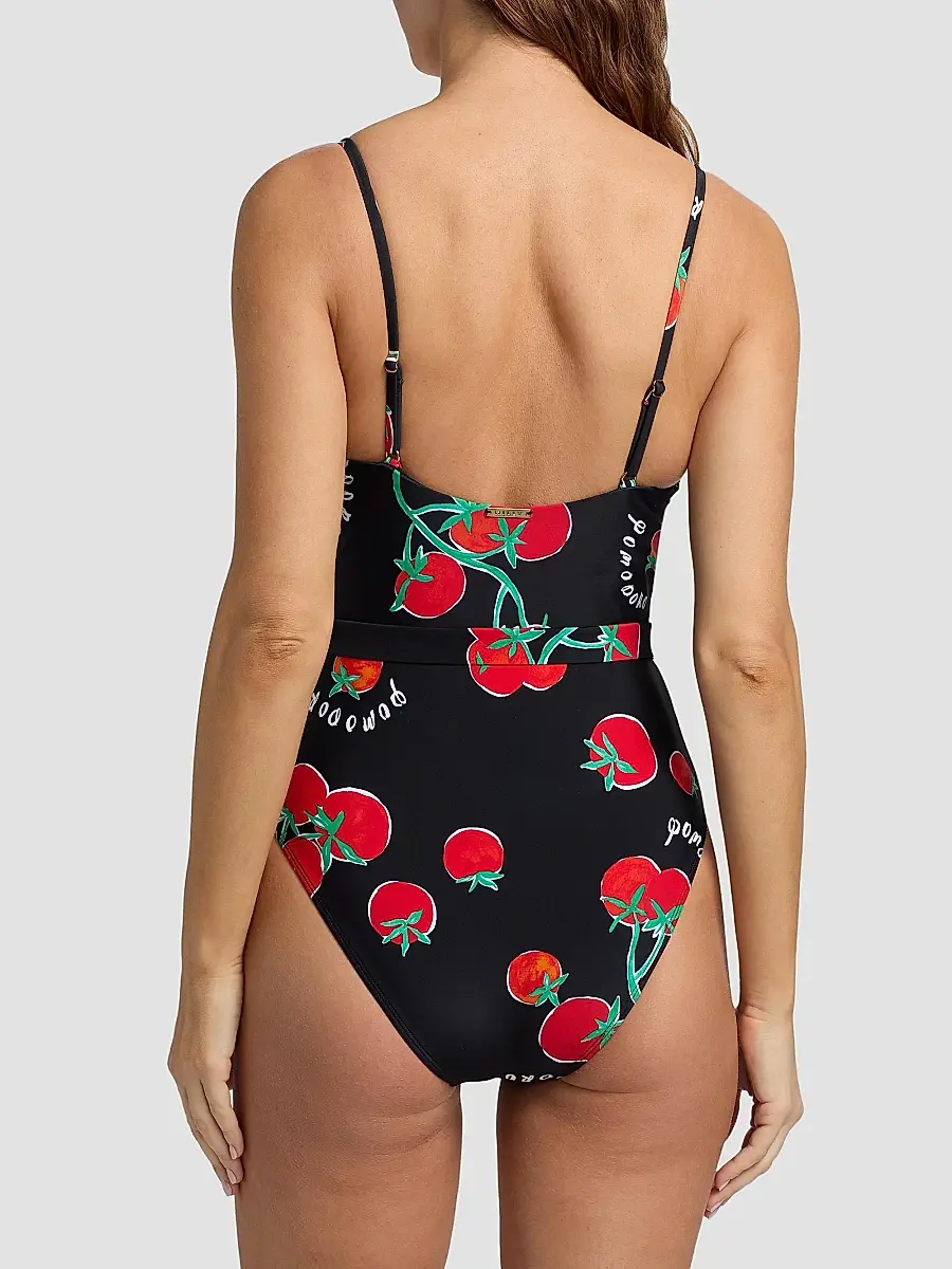 Milly Women's Pomodoro Belted One-Piece Swimsuit | Thumbnail 4