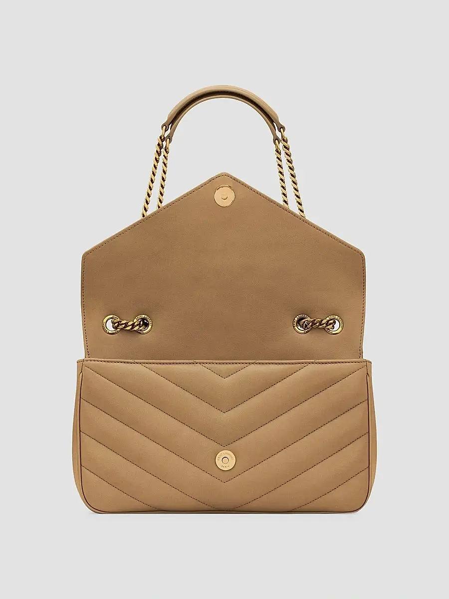 Saint Laurent Women's Loulou Medium Shoulder Bag in Lambskin Leather - Natural Tan | Thumbnail 3 Saint Laurent Women's Loulou Medium Shoulder Bag in Lambskin Leather - Natural Tan | Thumbnail 3