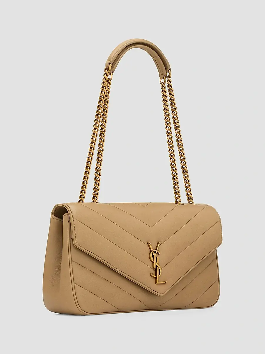 Saint Laurent Women's Loulou Medium Shoulder Bag in Lambskin Leather - Natural Tan | Thumbnail 5 Saint Laurent Women's Loulou Medium Shoulder Bag in Lambskin Leather - Natural Tan | Thumbnail 5