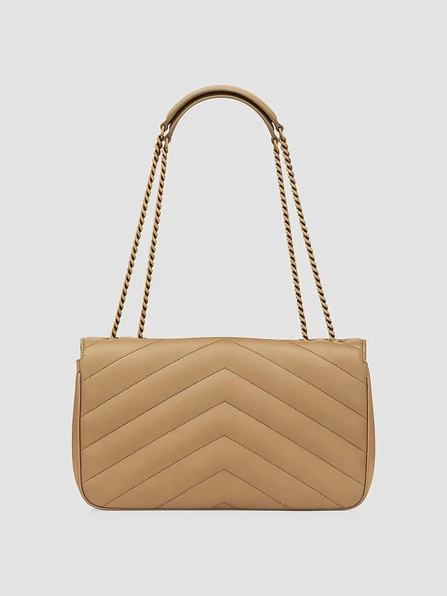 Saint Laurent Women's Loulou Medium Shoulder Bag in Lambskin Leather - Natural Tan | Thumbnail 8 Saint Laurent Women's Loulou Medium Shoulder Bag in Lambskin Leather - Natural Tan | Thumbnail 8