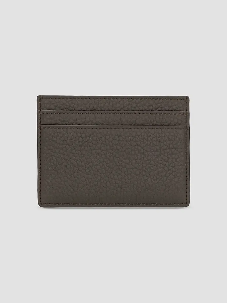 Saint Laurent Men's Tiny Cassandre Card Case in Grained Leather - Urban Grey | Thumbnail 2 Saint Laurent Men's Tiny Cassandre Card Case in Grained Leather - Urban Grey | Thumbnail 2
